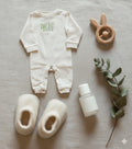 Personalized Newborn Gift Set – Custom Embroidered 4-Piece Outfit for Baby Boy or Girl