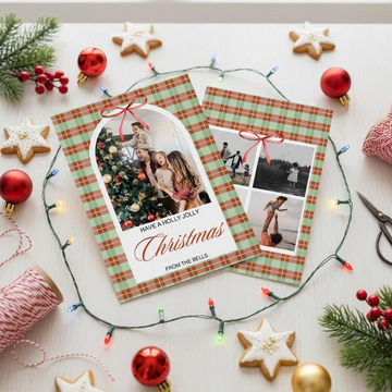 Printable Christmas family photo card template digital download by DK Crafted Solutions