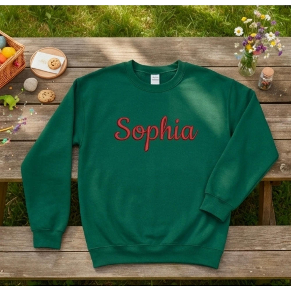 Custom embroidered kids sweatshirt, Royal colorway