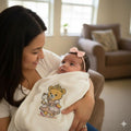 Custom princess baby blanket styled as newborn keepsake