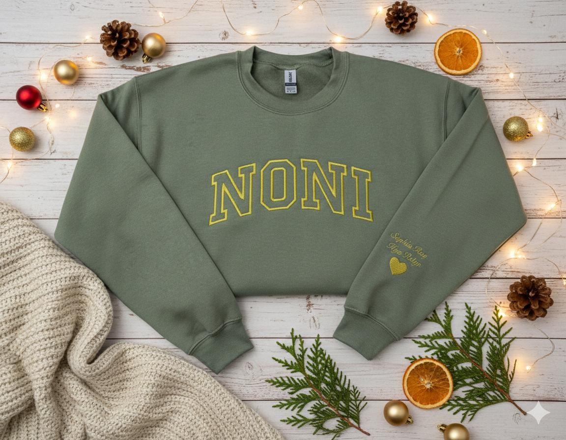 Custom embroidered grandma sweatshirt, personalized monogrammed crewneck, DK Crafted