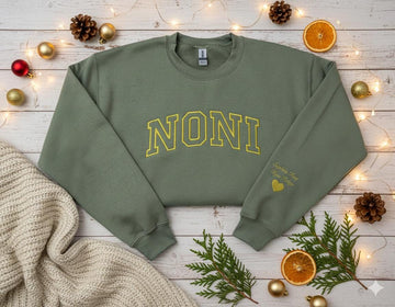 Custom embroidered grandma sweatshirt, personalized monogrammed crewneck, DK Crafted