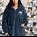 Custom Embroidered Sherpa Wearable Blanket | Oversized Hoodie Pancho