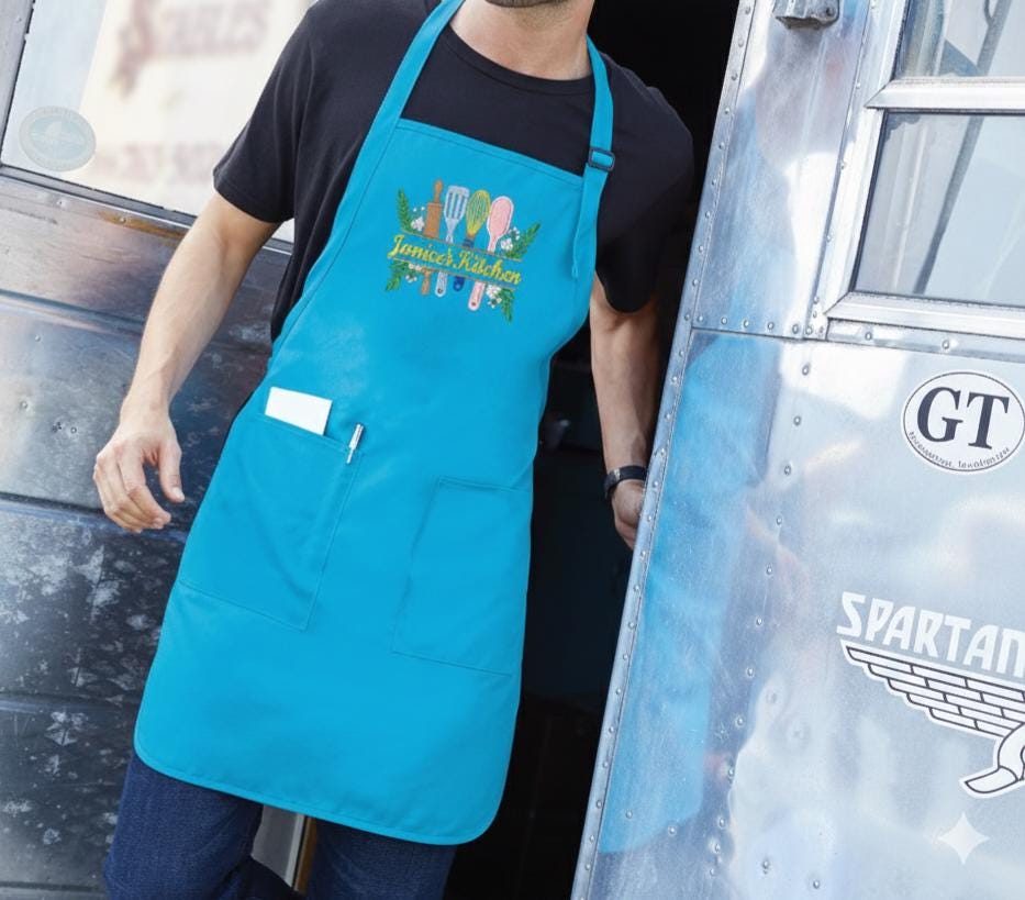 Personalized Embroidered Hostess or Housewarming Gift, Custom Monogrammed Baker Port Authority A600 Kitchen Apron