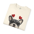 Faux Yarn Frenchie Valentines Day Tee Shirt
