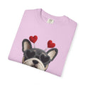 Faux Yarn Frenchie Valentines Day Tee Shirt