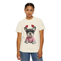 Faux Yarn Frenchie Valentines Day Tee Shirt