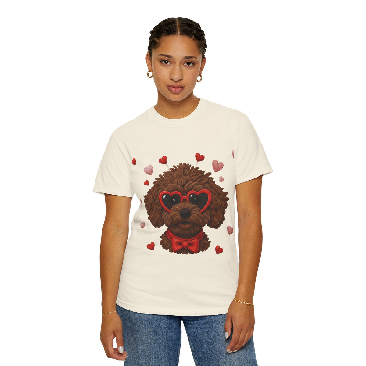 Faux Yarn Chocolate Doodle Valentines Day Tee Shirt