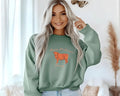 Custom Highland Cow sweatshirt fabric detail