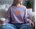 Custom Embroidered Highland Cow Comfort Colors Crewneck Sweatshirt