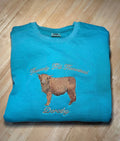 Custom Embroidered Highland Cow Comfort Colors Crewneck Sweatshirt