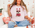 Bulldog with Heart Sunglasses Faux Crochet Valentine T-shirt