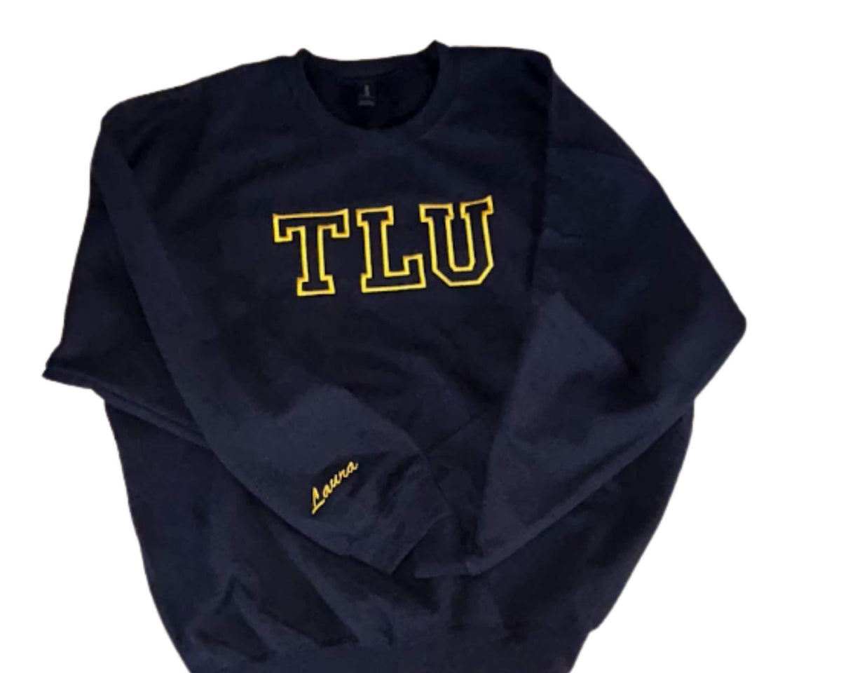 Custom Embroidered Gildan 18000 Varsity "TEAM" Oversized Sweatshirt | Personalized Collegiate Crewneck