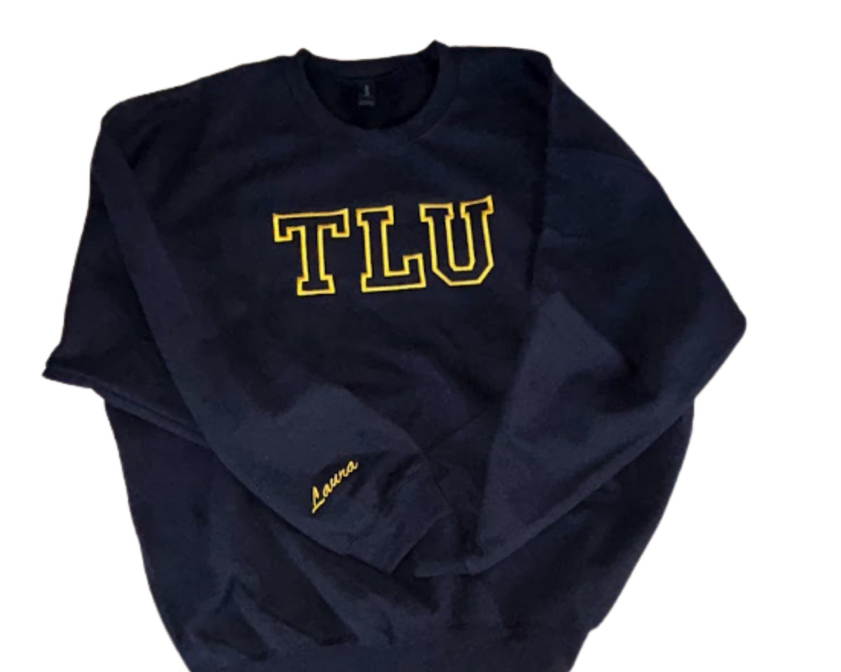 Custom Embroidered Gildan 18000 Varsity "TEAM" Oversized Sweatshirt | Personalized Collegiate Crewneck