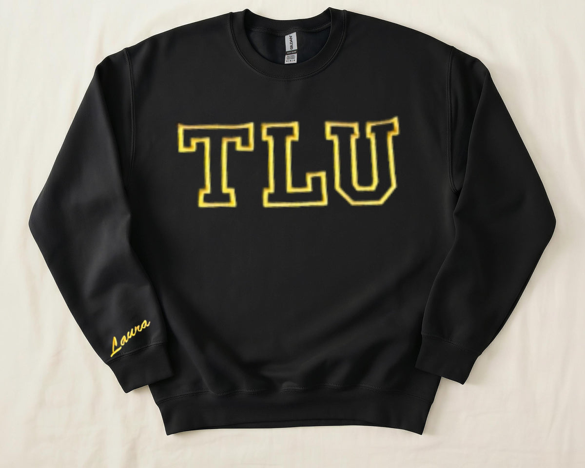 Custom Embroidered Gildan 18000 Varsity "TEAM" Oversized Sweatshirt | Personalized Collegiate Crewneck