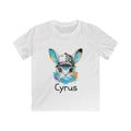Custom Bunny with Baseball Cap and Bubbles Kids Tee | Personalized Easter Shirt