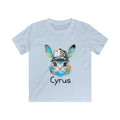 Custom Bunny with Baseball Cap and Bubbles Kids Tee | Personalized Easter Shirt