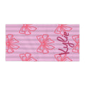 Pink Coquette Bow Beach Towel | Personalized Name Custom Print