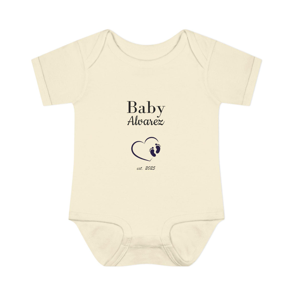 Personalized Baby Footprint Bodysuit | Custom Name, Pregnancy Announcement