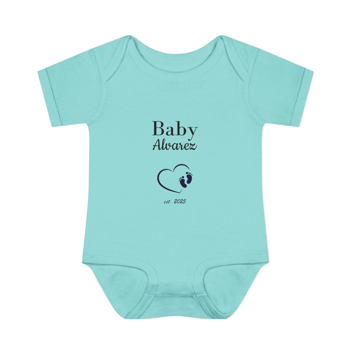 Personalized Baby Footprint Bodysuit | Custom Name, Pregnancy Announcement