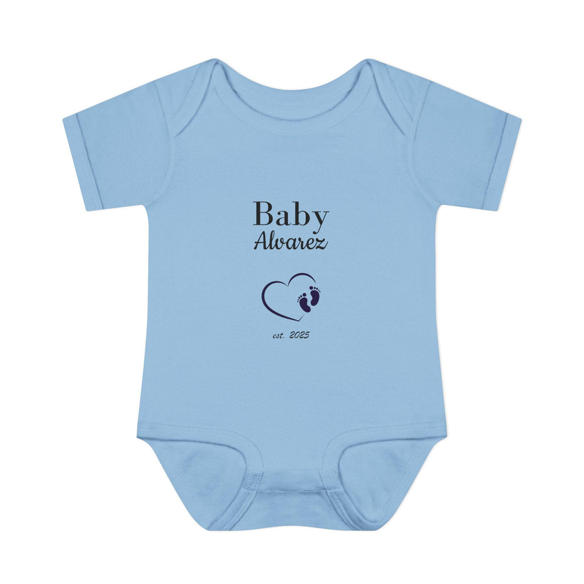 Personalized Baby Footprint Bodysuit | Custom Name, Pregnancy Announcement