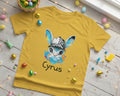 Custom Bunny with Baseball Cap and Bubbles Kids Tee | Personalized Easter Shirt