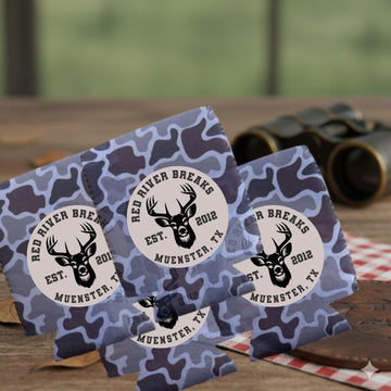 Custom camo can koozie bundle, personalized hunting beverage insulator, DK Crafted
