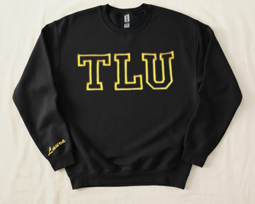 Custom Embroidered Varsity Sweatshirt | Personalized Collegiate Crewneck | Team Name Embroidery