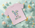 Personalized Watercolor Bunny Baseball Cap Shirt for Boys, Custom Easter Name Tee