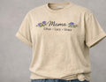 Birth flower guide chart for embroidered tee personalization