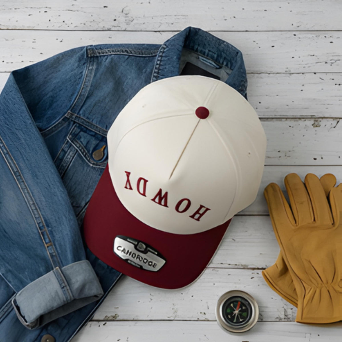 Custom Howdy Hat two-tone western cap - personalization example