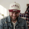 Custom Howdy Hat embroidered snapback cap worn on model