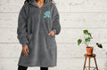 Personalized fleece crewneck embroidered monogram close-up
