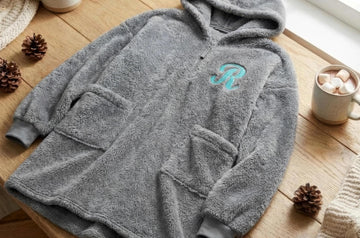 Custom embroidered fleece sweatshirt, personalized monogrammed design