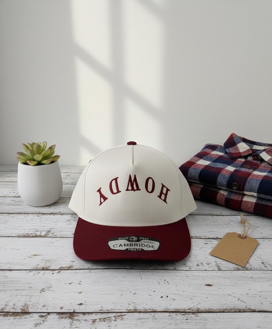 Custom Howdy Hat - personalized embroidered two-tone western snapback cap by DK Crafted Solutions