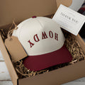 Custom Howdy Hat - close-up of embroidered western snapback cap detail