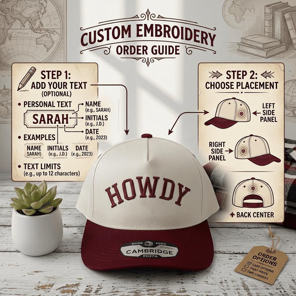 Custom Howdy Hat personalized two-tone snapback cap - full product view