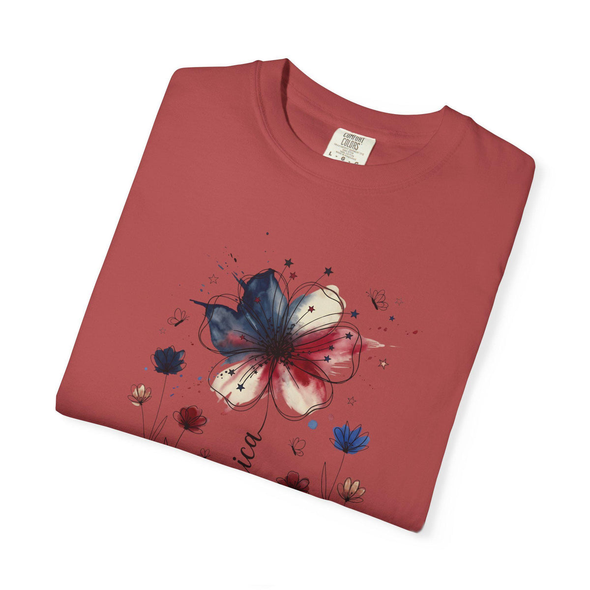 250 Years America Floral Commemorative T-shirt - styled flat lay