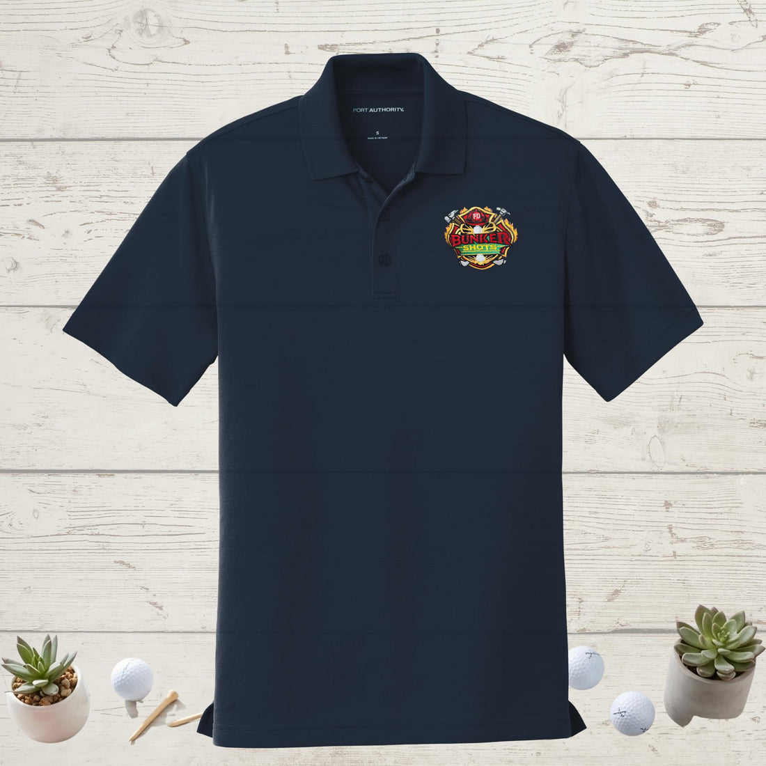 Custom embroidered logo polo shirt, business team apparel