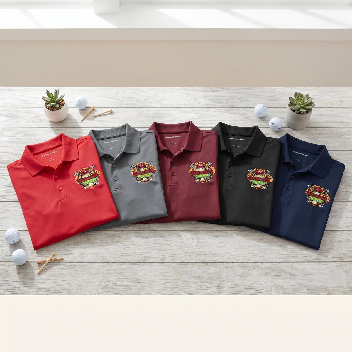 Custom embroidered polo shirt size chart