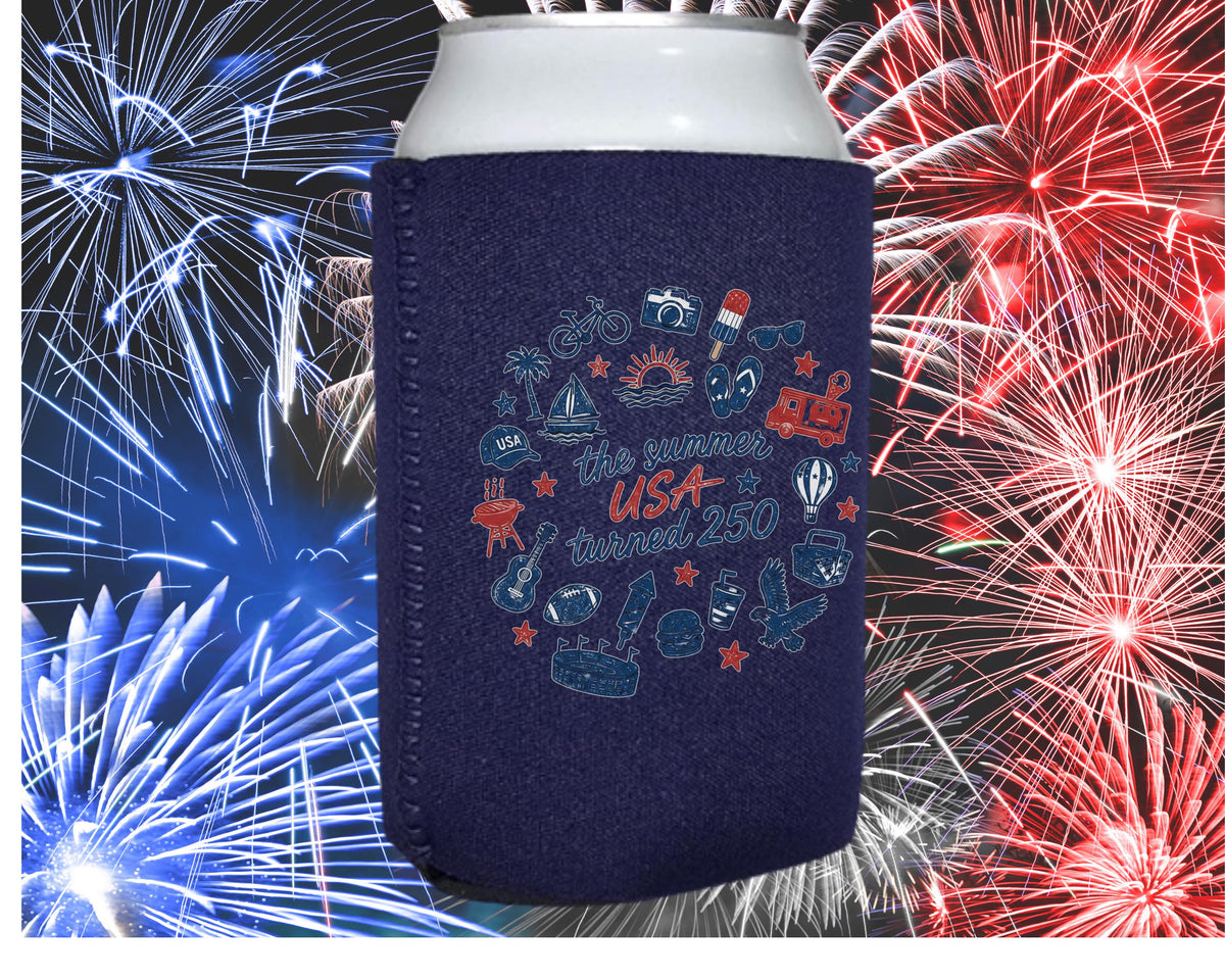 America's 250th Can Cooler - Independence Day party favor