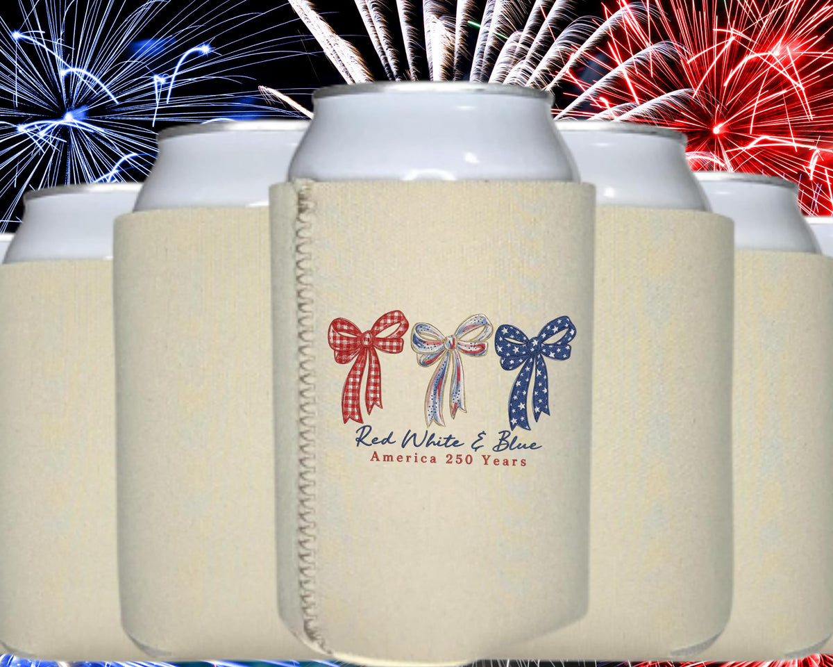 America's 250th Can Cooler - close-up print detail