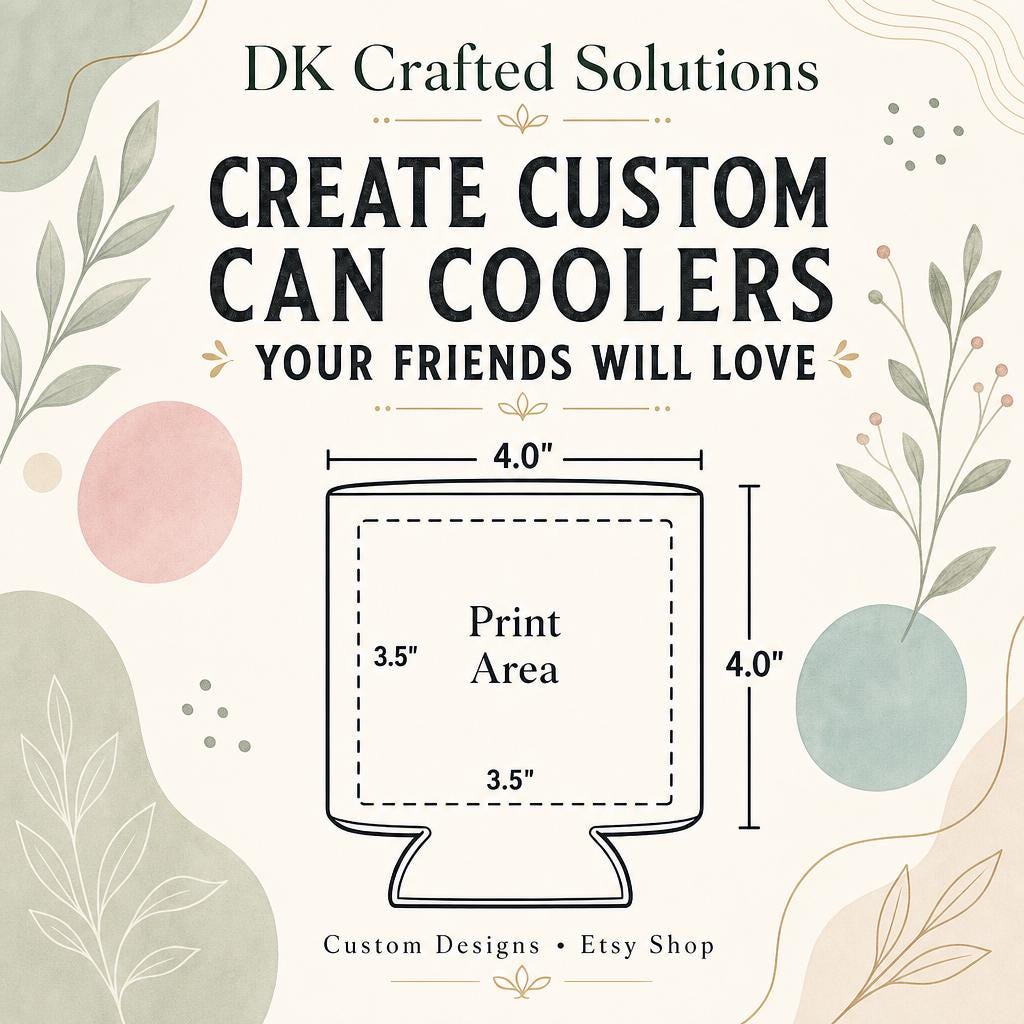 Custom Neoprene Can Coolers with personalized design - full product view