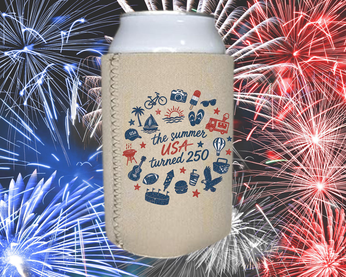 Patriotic Neoprene Can Cooler - group photo of bundle