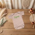 Custom baby bodysuit, Truffle colorway