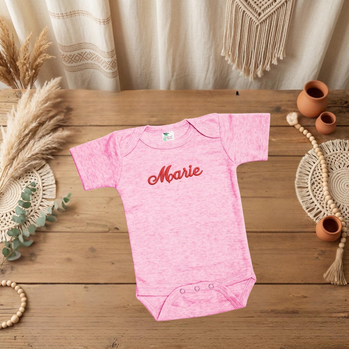 Custom baby bodysuit, Cantelope colorway