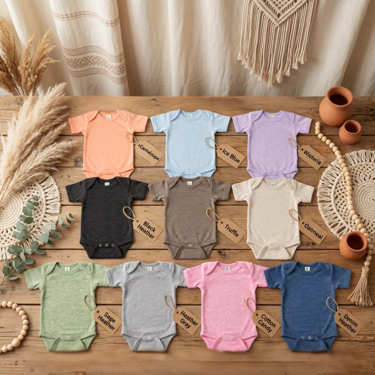 Custom embroidered baby bodysuit with name personalization