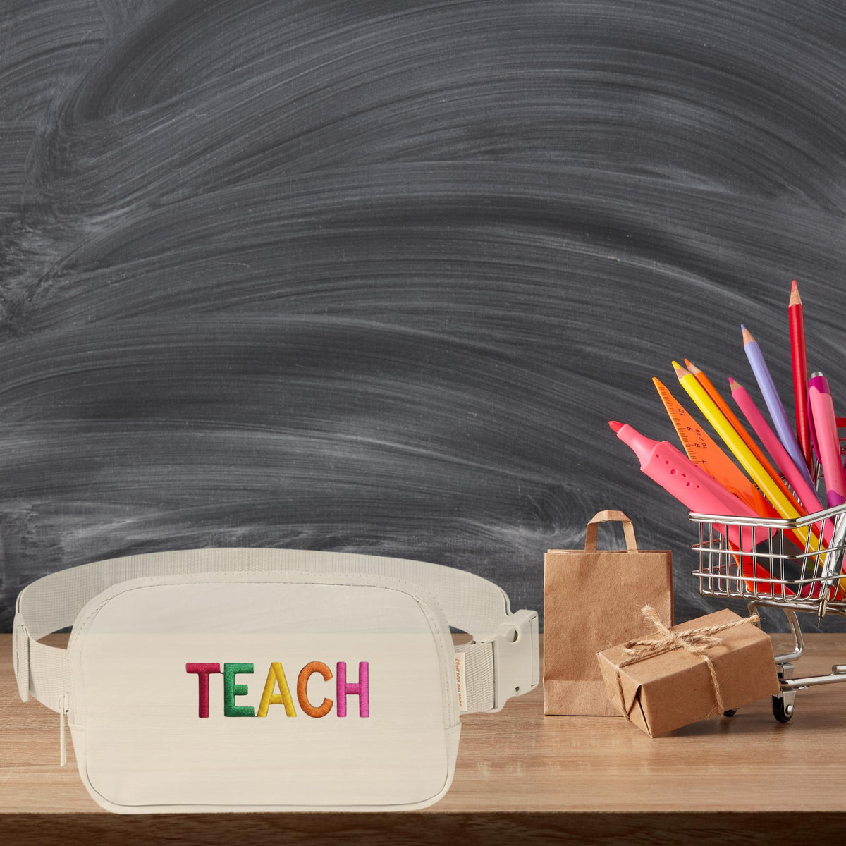 Personalized Teacher Belt Bag - Taslan nylon fanny pack, colorway options