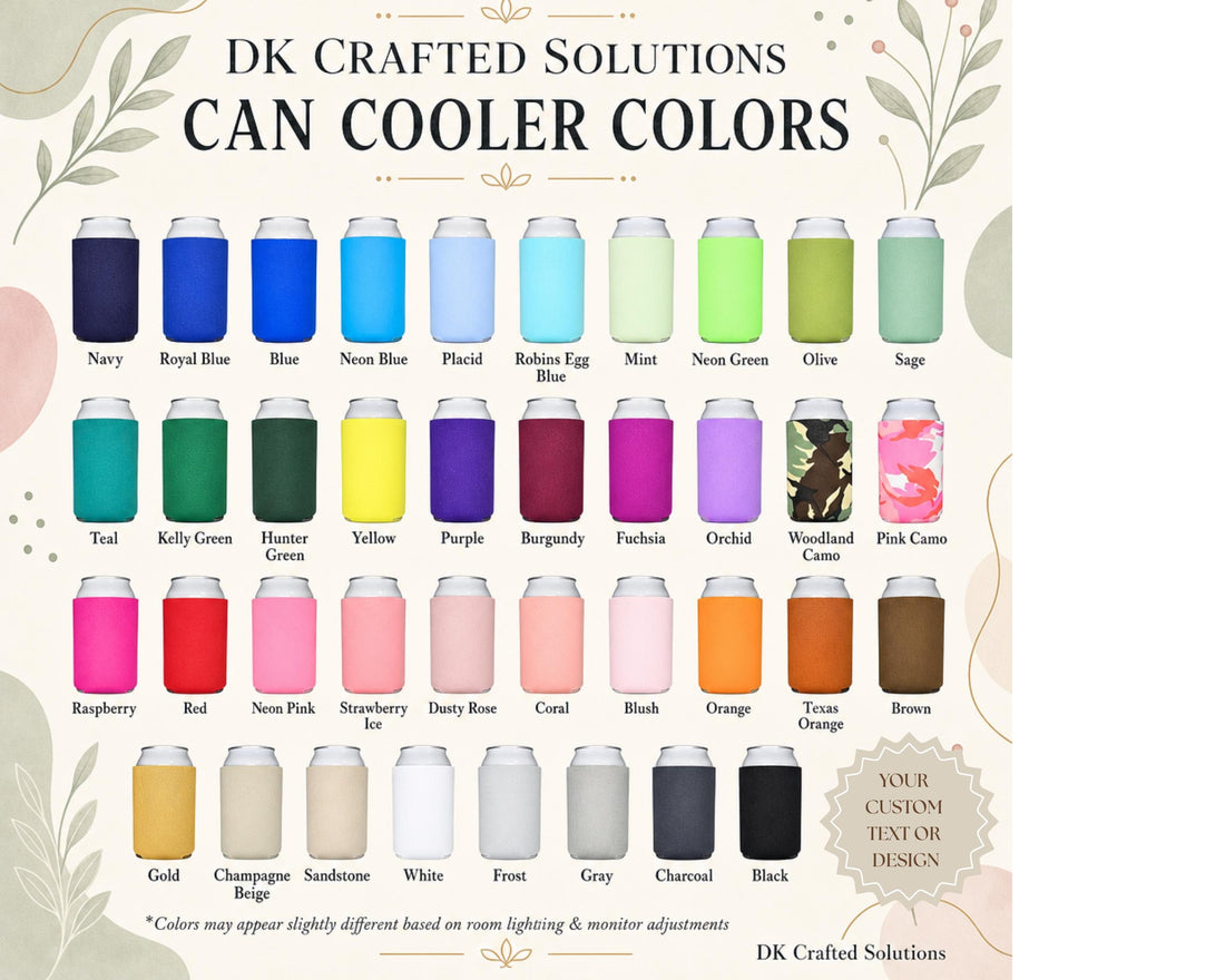 Custom Neoprene Can Coolers with personalized design - full color print