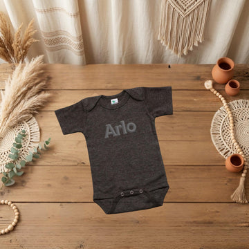 Personalized Embroidered Neutral Baby Bodysuit with Name Customization